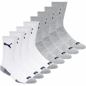 PUMA Men’s Athletic Crew Socks 8 Pack Size 10-13 Cushioned Moisture Wicking NWT